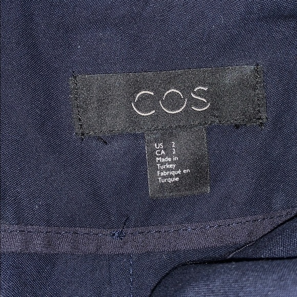 COS Wide-Leg Ankle Pants in Navy - Picture 3 of 5